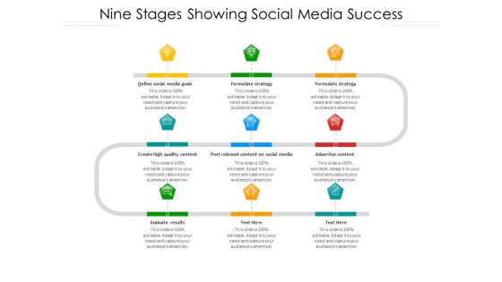 Nine Stages Showing Social Media Success Ppt PowerPoint Presentation Layouts Layouts PDF