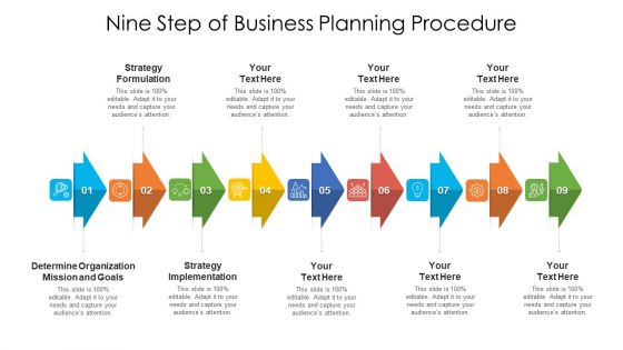 Nine Step Of Business Planning Procedure Ppt PowerPoint Presentation File Background PDF