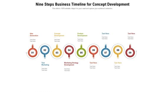 Nine Steps Business Timeline For Concept Development Ppt PowerPoint Presentation File Inspiration PDF Nine Steps Business Timeline For Concept Development Ppt PowerPoint Presentation File Inspiration PDF