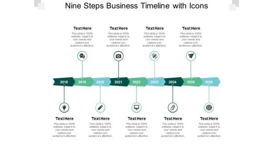 Nine Steps Business Timeline With Icons Ppt PowerPoint Presentation Slides Information