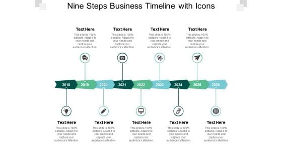 Nine Steps Business Timeline With Icons Ppt PowerPoint Presentation Slides Information