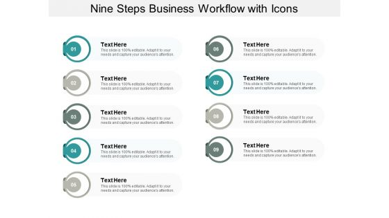 Nine Steps Business Workflow With Icons Ppt PowerPoint Presentation Icon Visuals