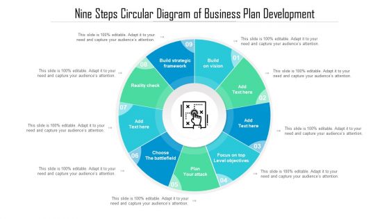 Nine Steps Circular Diagram Of Business Plan Development Ppt Infographics Format PDF