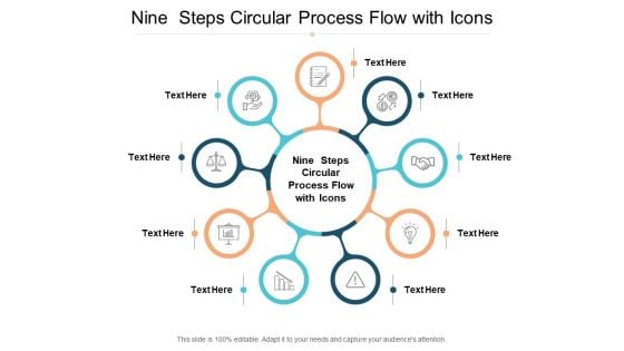 Nine Steps Circular Process Flow With Icons Ppt PowerPoint Presentation Model Graphics Template