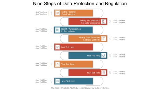 Nine Steps Of Data Protection And Regulation Ppt PowerPoint Presentation Slides Graphics PDF