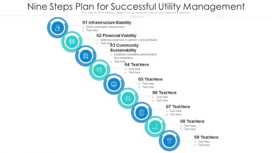 Nine Steps Plan For Successful Utility Management Ppt PowerPoint Presentation File Designs PDF