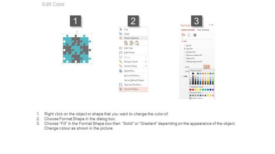 Nine Steps Puzzle Matrix Design Powerpoint Slides