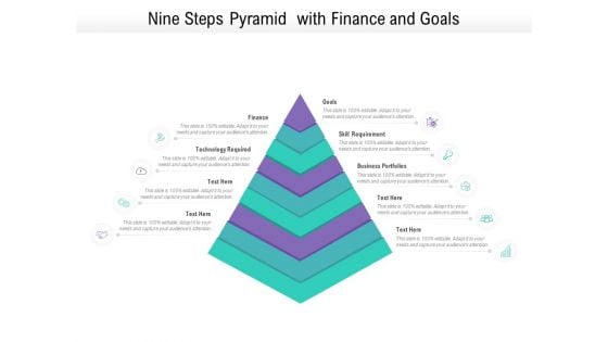 Nine Steps Pyramid With Finance And Goals Ppt PowerPoint Presentation File Portrait PDF