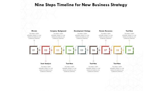 Nine Steps Timeline For New Business Strategy Ppt PowerPoint Presentation Gallery Layout Ideas PDF