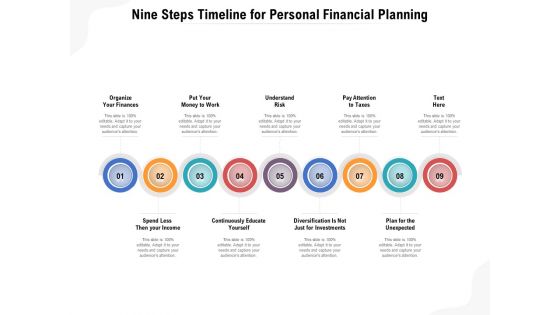 Nine Steps Timeline For Personal Financial Planning Ppt PowerPoint Presentation Gallery Topics PDF