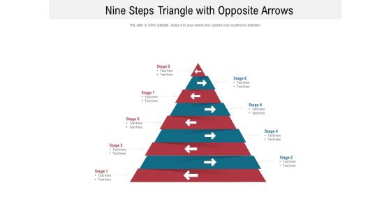 Nine Steps Triangle With Opposite Arrows Ppt PowerPoint Presentation File Portfolio PDF