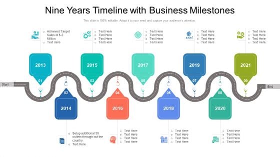 Nine Years Timeline With Business Milestones Ppt PowerPoint Presentation Gallery Styles PDF Nine Years Timeline With Business Milestones Ppt PowerPoint Presentation Gallery Styles PDF