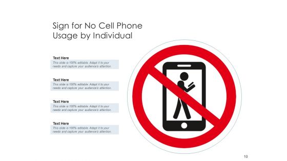 No Mobile Device Icon Representing Road Sign Ppt PowerPoint Presentation Complete Deck