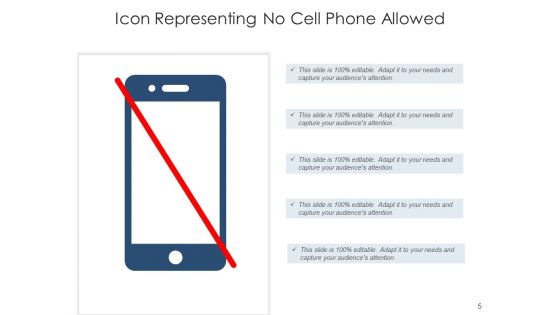No Mobile Device Icon Representing Road Sign Ppt PowerPoint Presentation Complete Deck