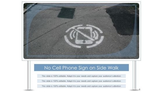 No Mobile Device Icon Representing Road Sign Ppt PowerPoint Presentation Complete Deck