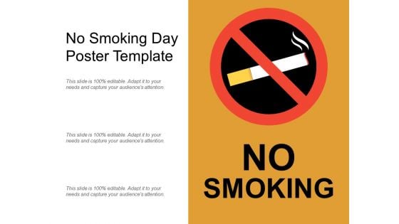 No Smoking Day Poster Template Ppt PowerPoint Presentation Inspiration Vector PDF