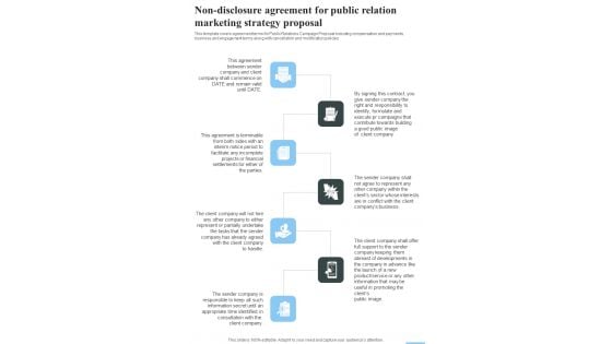 Non Disclosure Agreement Public Relation Marketing Strategy Proposal One Pager Sample Example Document Non Disclosure Agreement Public Relation Marketing Strategy Proposal One Pager Sample Example Document