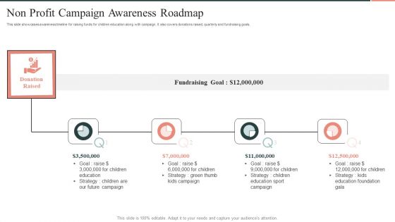 Non Profit Campaign Awareness Roadmap Background PDF