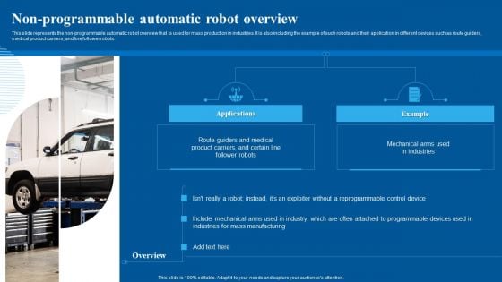 Non Programmable Automatic Robot Overview Slides PDF