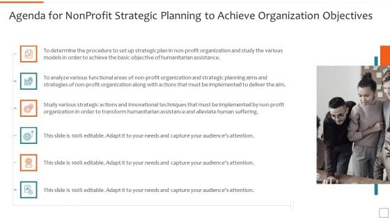 Nonprofit Strategic Planning Achieve Organization Objectives Agenda For Nonprofit Strategic Topics PDF