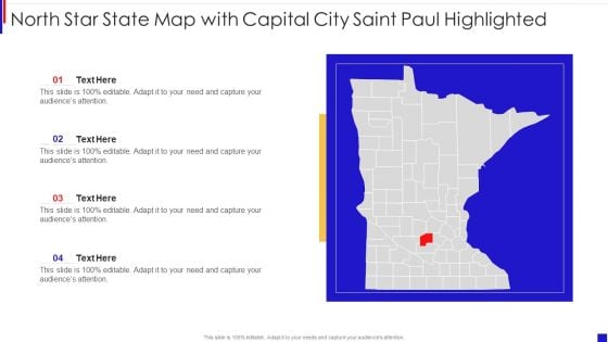 North Star State Map With Capital City Saint Paul Highlighted Demonstration PDF