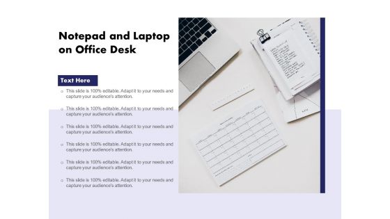 Notepad And Laptop On Office Desk Ppt PowerPoint Presentation Gallery Slide PDF