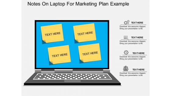 Notes On Laptop For Marketing Plan Example Powerpoint Template