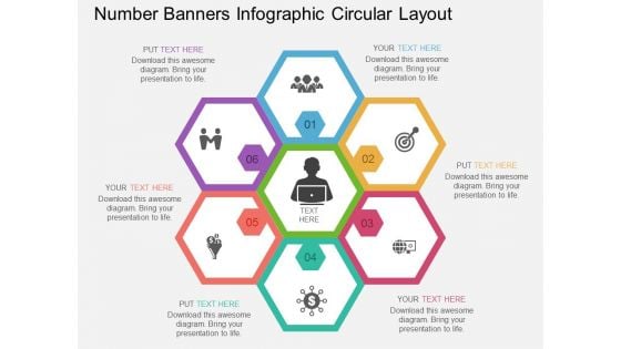 Number Banners Infographic Circular Layout Powerpoint Template