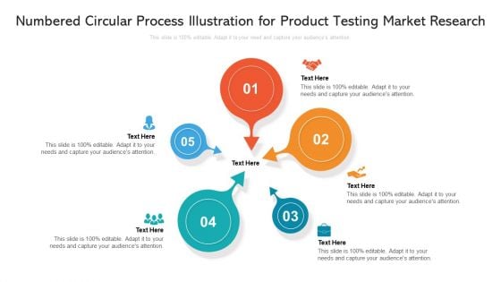 Numbered Circular Process Illustration For Product Testing Market Research Elements PDF