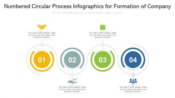 Numbered Circular Process Infographics For Formation Of Company Slides PDF