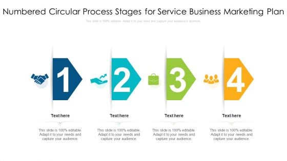 Numbered Circular Process Stages For Service Business Marketing Plan Introduction PDF