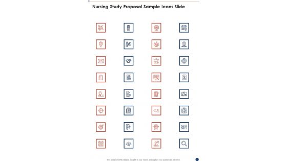 Nursing Study Proposal Sample Icons Slide One Pager Sample Example Document