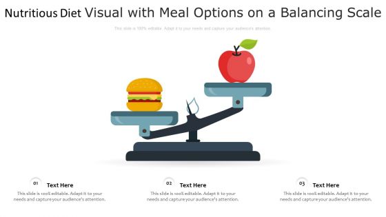 Nutritious Diet Visual With Meal Options On A Balancing Scale Ppt PowerPoint Presentation Infographics Samples PDF
