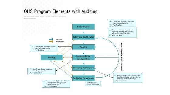 OHS Program Elements With Auditing Ppt PowerPoint Presentation Gallery Deck PDF