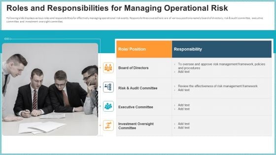 OP Risk Management Roles And Responsibilities For Managing Operational Risk Portrait PDF