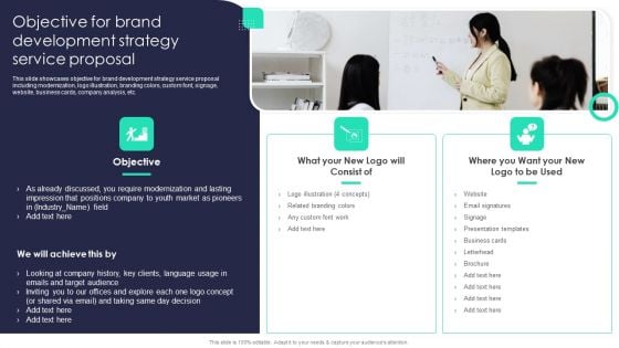 Objective For Brand Development Strategy Service Proposal Summary PDF Objective For Brand Development Strategy Service Proposal Summary PDF