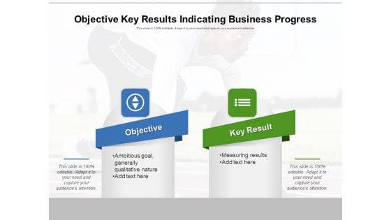 Objective Key Results Indicating Business Progress Ppt PowerPoint Presentation Gallery Shapes PDF
