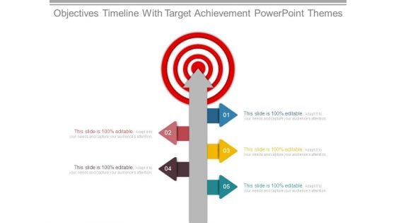 Objectives Timeline With Target Achievement Powerpoint Themes