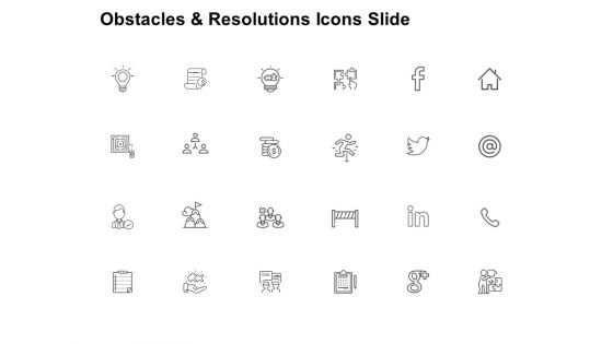 Obstacles And Resolutions Icons Slide Financial Ppt PowerPoint Presentation Ideas Backgrounds