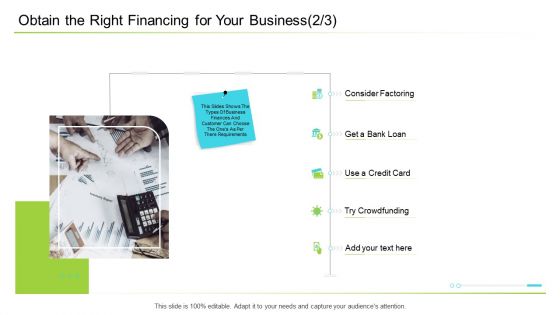 Obtain The Right Financing For Your Business Ppt Portfolio Files PDF