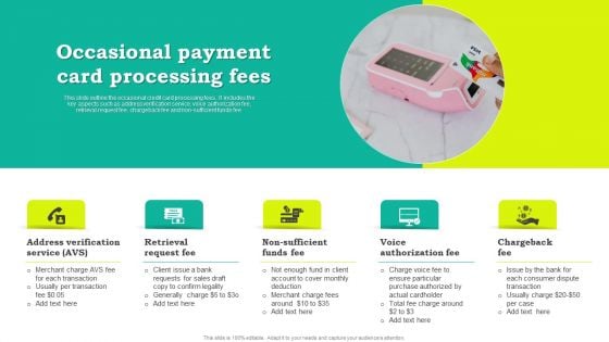 Occasional Payment Card Processing Fees Portrait PDF