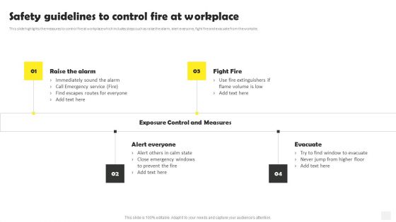 Occupational Health And Safety At Workplace Safety Guidelines To Control Fire At Workplace Inspiration PDF