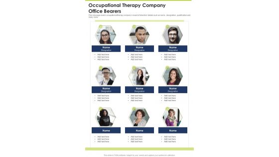 Occupational Therapy Company Office Bearers One Pager Documents