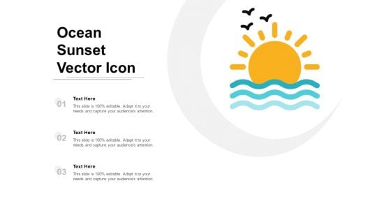 Ocean Sunset Vector Icon Ppt PowerPoint Presentation File Format PDF