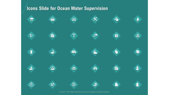 Ocean Water Supervision Icons Slide For Ocean Water Supervision Structure PDF