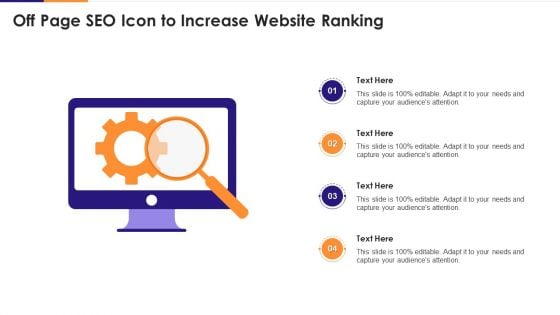 Off Page SEO Icon To Increase Website Ranking Diagrams PDF