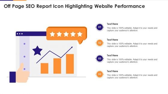 Off Page SEO Report Icon Highlighting Website Performance Summary PDF