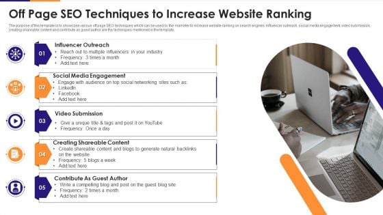 Off Page SEO Techniques To Increase Website Ranking Infographics PDF Off Page SEO Techniques To Increase Website Ranking Infographics PDF