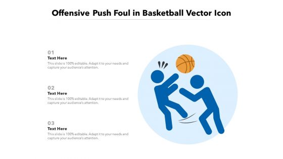 Offensive Push Foul In Basketball Vector Icon Ppt PowerPoint Presentation Gallery Graphics Example PDF