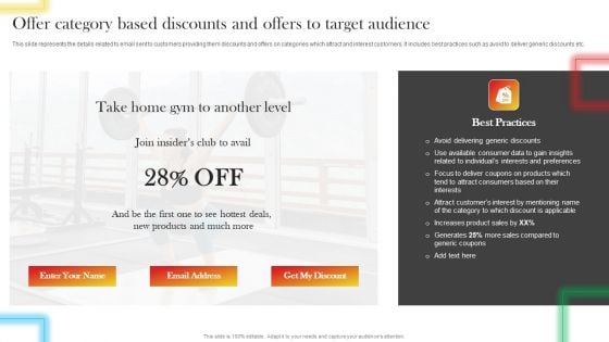 Offer Category Based Discounts And Offers To Target Audience Pictures PDF